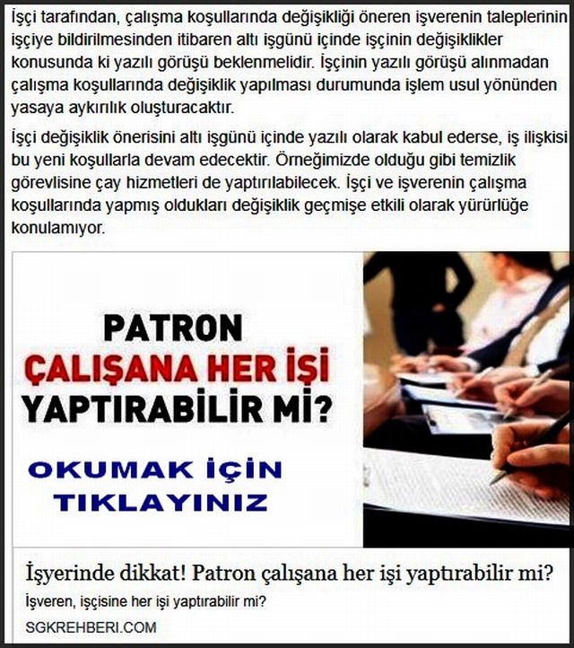 PATRON ÇALIŞANA HER İŞİ YAPTIRABİLİRMİ