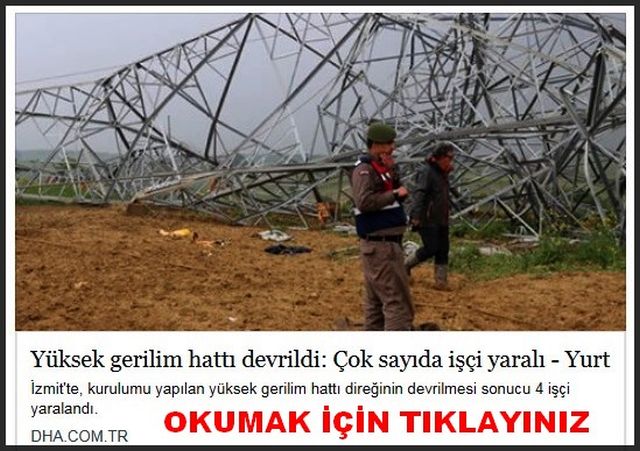 YÜKSEK GERİLİM HATTI DİREĞİ DEVRİLDİ