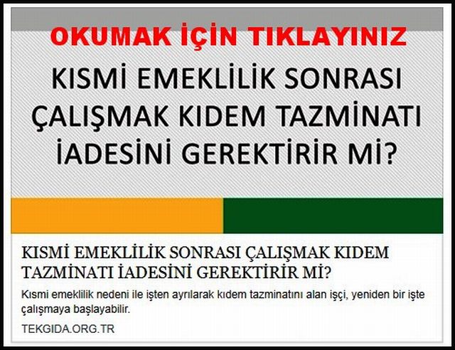 KISMİ EMEKLİLİK SONRASI ÇALIŞMAK