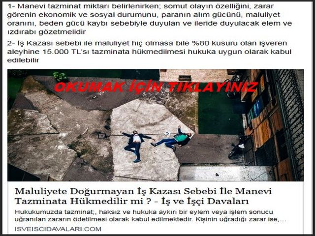 MALÜLÜYET DOĞURMAYAN İŞ KAZASI