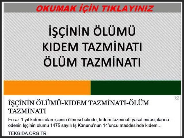 İŞÇİNİN ÖLÜMÜ KIDEM TAZMİNATI