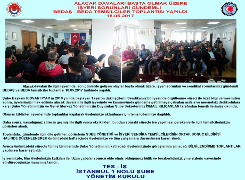 BEDA BEDAŞ TEMSİLCİLER KURULU