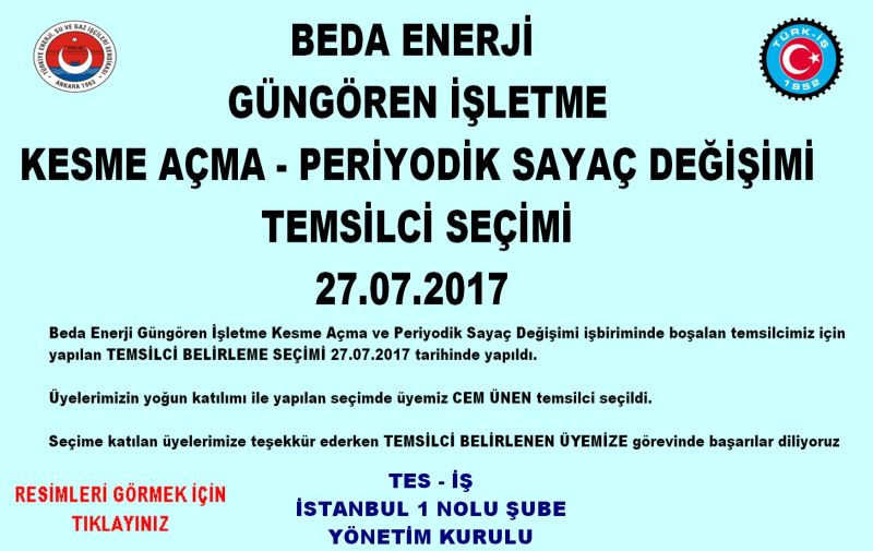 BEDA GÜNGÖREN TEMSİLCİ SEÇİMİ