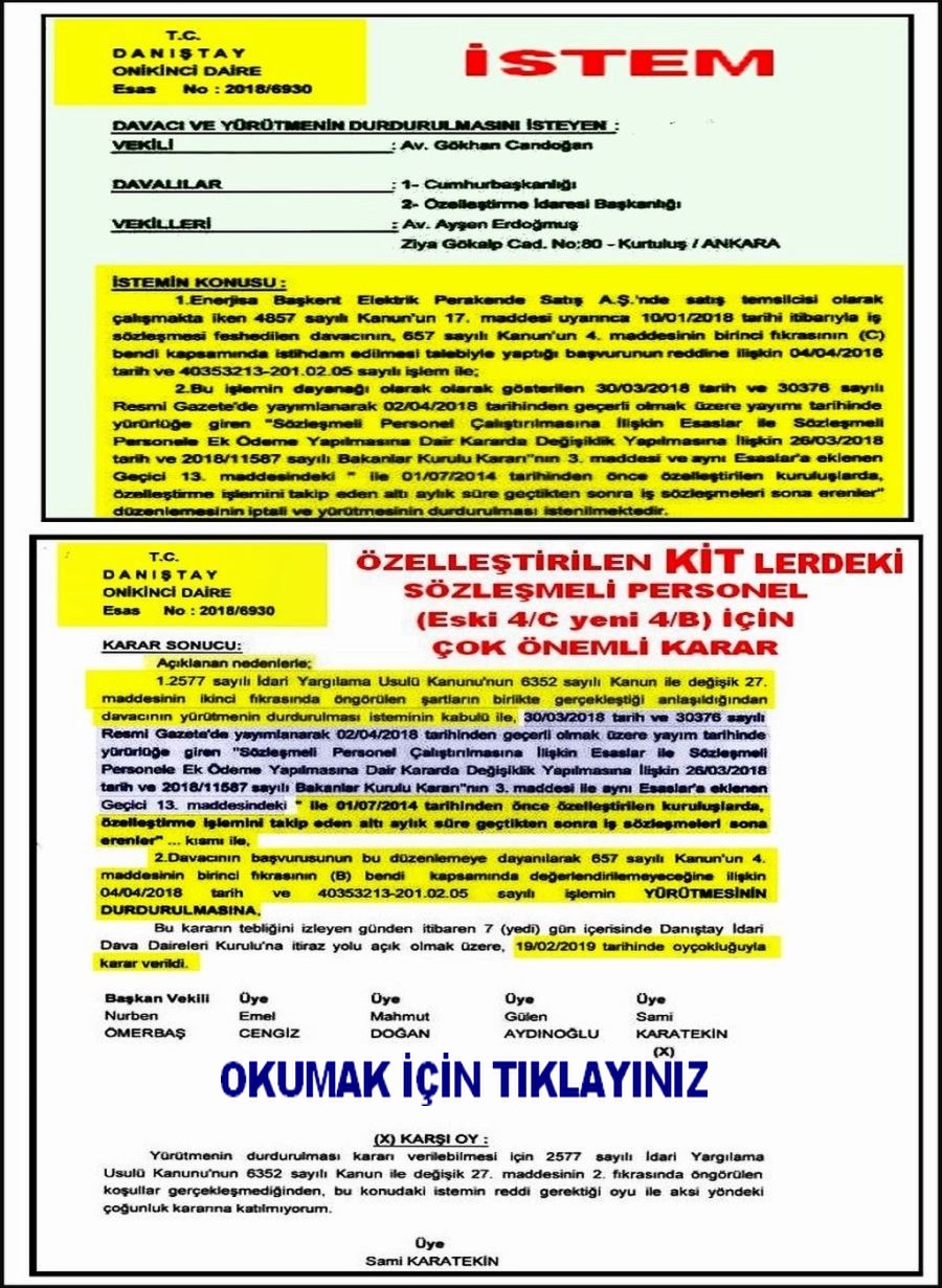 GEÇİCİ PERSONEL İLE İLGİLİ DANIŞTAY KARARI