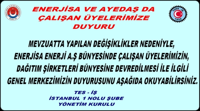 ENERJİSA NIN DEVRİ İLE İLGİLİ