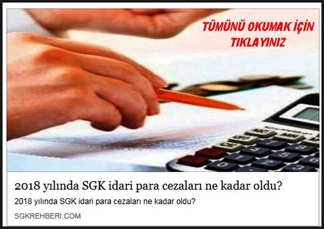 2018 SGK İDARİ PARA CEZALARI