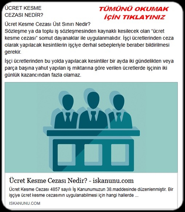 ÜCRET KESME CEZASI NEDİR