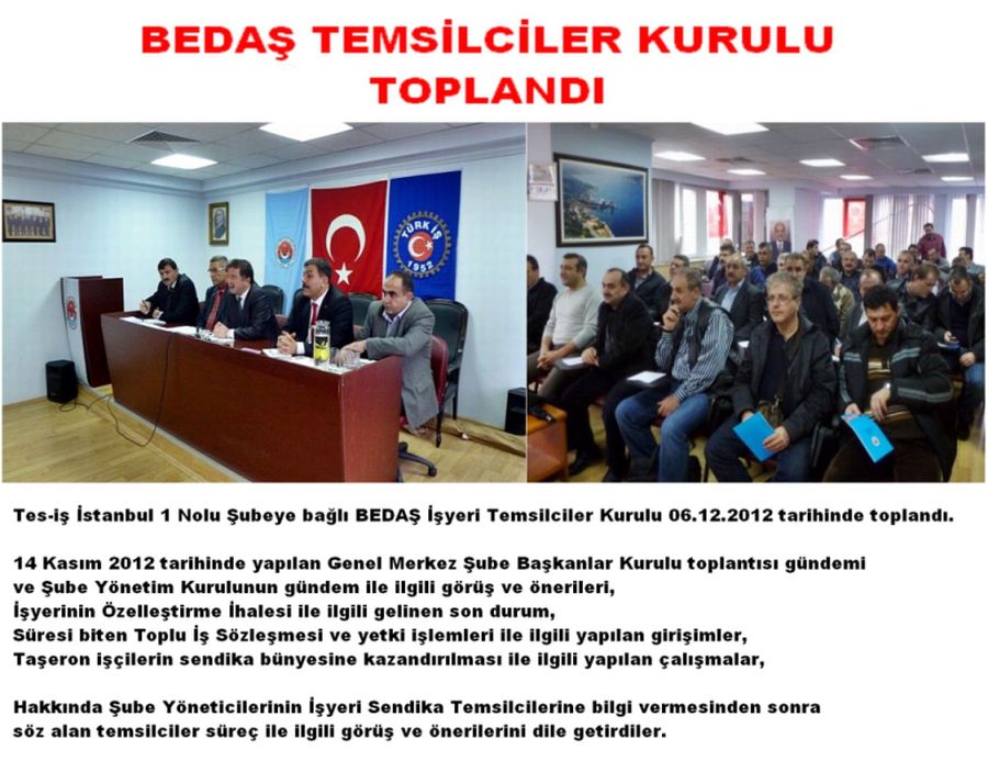 BEDAŞ TEMSİLCİLER KURULU